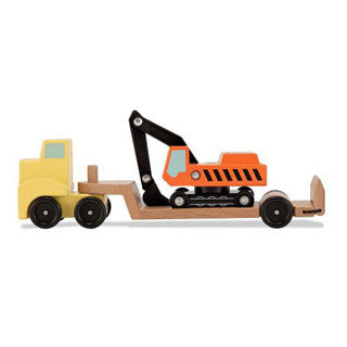 Wooden Trailer & Excavator - Melissa and Doug - eBeanstalk