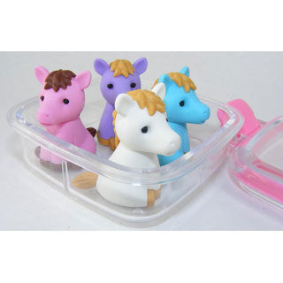 4 Horse Erasers in a Box - eBeanstalk