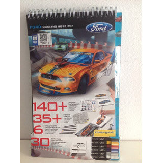 Ford Mustang Charged Sketchbook With Pencils - Aquastone - eBeanstalk
