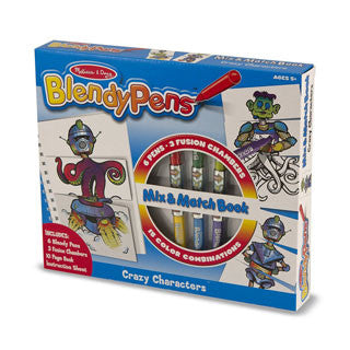 Blendy Pens Mix And Matchbook Crazy Characters - Melissa and Doug - eBeanstalk