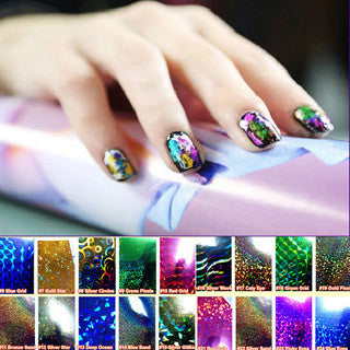 Rainbow Foil Nail Art - Hot Focus - eBeanstalk