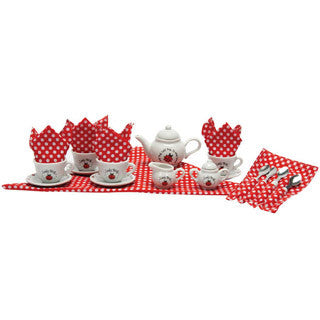 Ladybug Tea Set Basket - Schylling - eBeanstalk