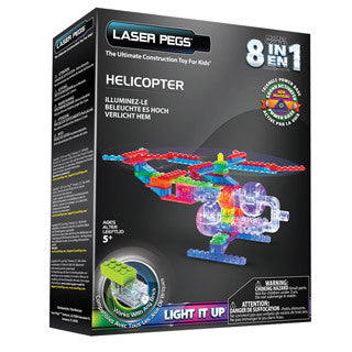 Laser Pegs 8 in 1 Helicopter Building Set - Laser Pegs - eBeanstalk