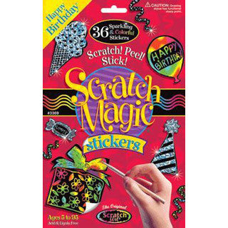 Happy Birthday Stickers - Scratch Art - eBeanstalk