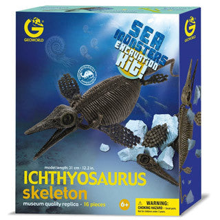 Sea Monsters Ichthyosaurus Skeleton Excavation Kit - Geoworld - eBeanstalk
