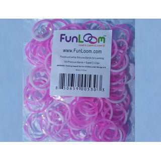 Pink and White Silicone Bands - FunLoom - eBeanstalk
