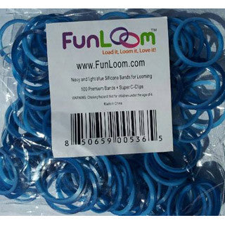Navy and Light Blue Silicone Bands - FunLoom - eBeanstalk