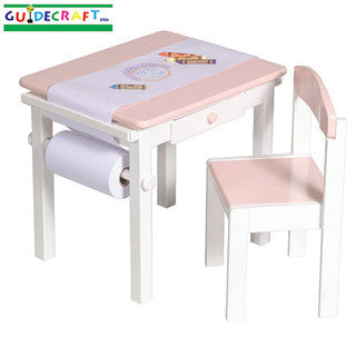 Pink Art Table and Chairs - Guidecraft - eBeanstalk