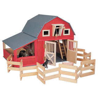 Red Gable Barn w Stall & Corral - Maxim Enterprise - eBeanstalk